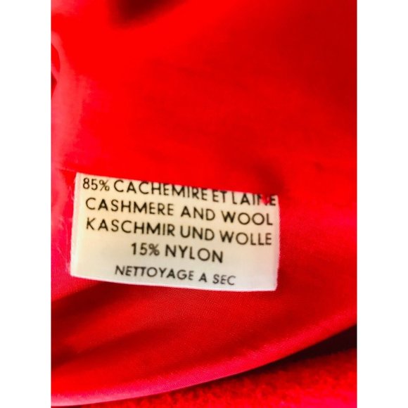 Nina Ricci Paris Vintage Boutique Red Cashmere Wool Coat Size 38 Rare Excellent - Picture 9 of 10